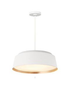 Asher 5 Light Pendant - Matte White & Gold