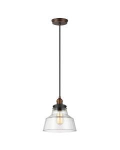 Baskin 1 Light Pendant - Painted Aged Brass / Dark Weathered Zinc