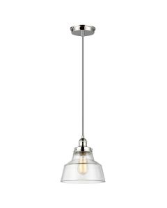 Baskin 1 Light Pendant - Polished Nickel
