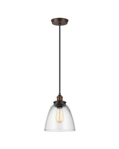 Baskin 1 Light Pendant - Painted Aged Brass / Dark Weathered Zinc