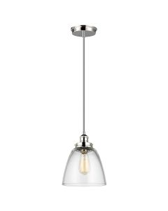 Baskin 1 Light Pendant - Polished Nickel