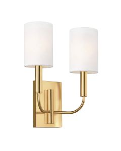 Brianna 2 Light Wall Light - Burnished Brass