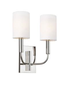 Brianna 2 Light Wall Light - Polished Nickel