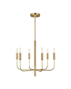 Brianna 6 lt Chandelier - Burnished Brass