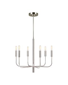 Brianna 6 lt Chandelier - Polished Nickel