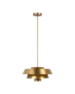 Brisbin 1 Light Pendant - Burnished Brass