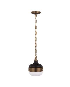 Cadence 1 Light Mini Pendant - Dark Antique Brass / Matte Black
