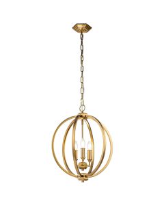 Corinne 3 Light Medium Pendant - Burnished Brass