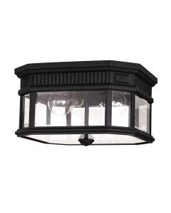 Cotswold Lane 2 Light Flush Ceiling Mount - Black