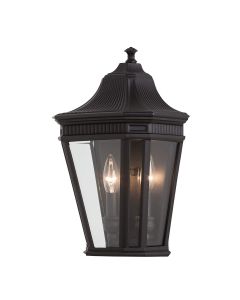 Cotswold Lane 2 Light Half Wall Lantern - Black