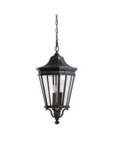 Cotswold Lane 3 Light Large Chain Lantern - Black