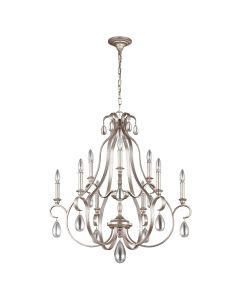 DeWitt 9 Light Chandelier - Sunrise Silver
