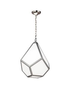 Diamond 1 Light Medium Pendant - Polished Nickel