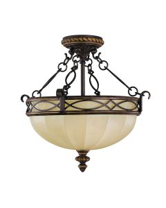 Drawing Room 2 Light Flush - Walnut with traditional Edwardian style