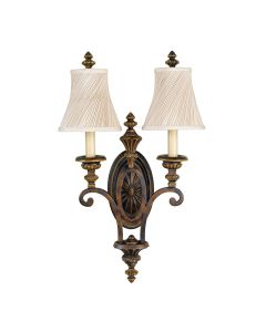Drawing Room 2 Light Wall Light - Walnut