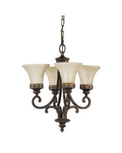 Drawing Room 4 Light Chandelier - Walnut
