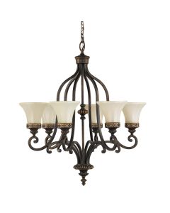 Drawing Room 6 Light Chandelier - Walnut