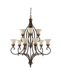 Drawing Room 9 Light Chandelier - Walnut