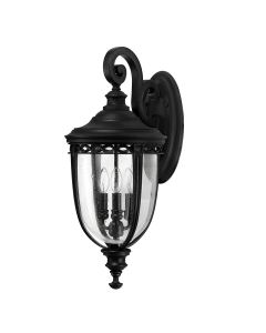 English Bridle 3 Light Large Wall Lantern - Black