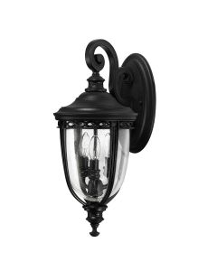 English Bridle 3 Light Medium Wall Lantern - Black