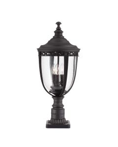 English Bridle 3 Light Large Pedestal - Black