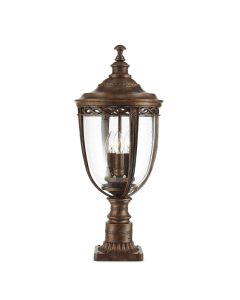 English Bridle 3 Light Large Pedestal - British Bronze