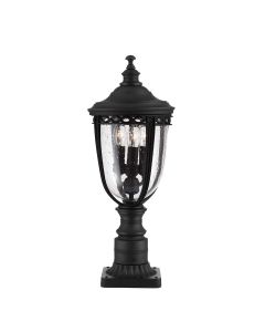 English Bridle 3 Light Medium Pedestal - Black