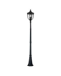 English Bridle 3 Light Large Lamp Post - Black