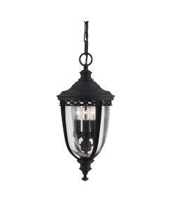 English Bridle 3 Light Medium Chain Lantern - Black