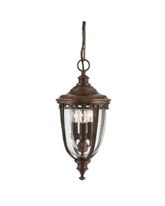 English Bridle 3 Light Medium Chain Lantern - British Bronze