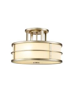 Fusion 3 Light Semi-Flush - Painted Natural Brass
