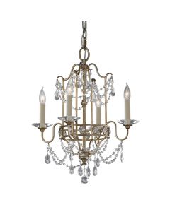 Gianna 4 Light Chandelier - Gilded Silver