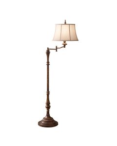 Gibson 1 Light Floor Lamp - Cambridge Crackle with Desert Shade