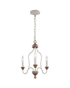 Hartsville 3 Light Chandelier - Chalk Washed / Beachwood