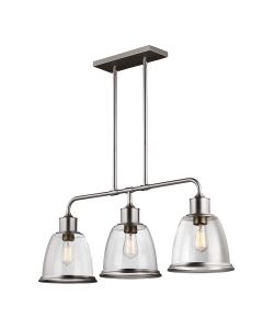 Hobson 3 Light Island Light - Satin Nickel