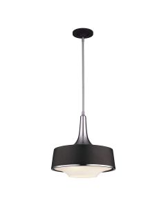 Holloway 4 Light Pendant - Black - Brushed Steel / Black