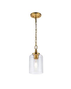 Hounslow 1 Light Mini Pendant - Burnished Brass