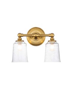 Huguenot Lake 2 Light Wall Light - Burnished Brass
