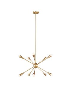 Jax 10 Light Chandelier - Burnished Brass