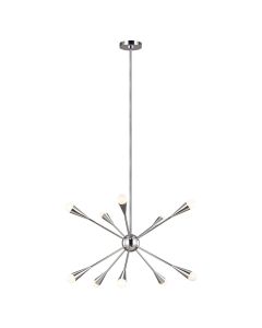 Jax 10 Light Chandelier - Polished Nickel