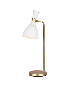Joan 1 Light Table Lamp - Matte White / Burnished Brass