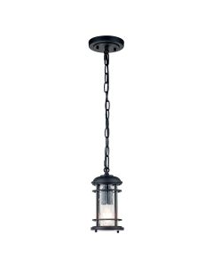 Lighthouse 1 Light Small Chain Lantern - Textured Black