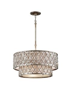Lucia 6 Light Chandelier - Burnished Silver