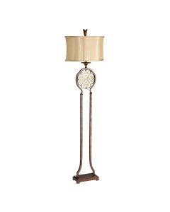 Marcella 1 Light Floor Lamp - British Bronze / Oxidized Bronze with Light Gold Shade