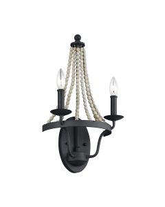 Nori 2 Light Wall Light - Dark Weathered Zinc with Driftwood Grey