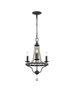 Nori 3 Light Chandelier - Dark Weathered Zinc with Driftwood Grey