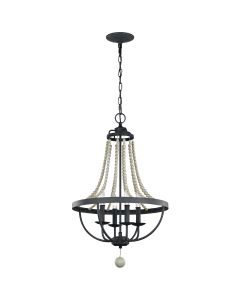 Nori 4 Light Chandelier - Dark Weathered Zinc with Driftwood Grey