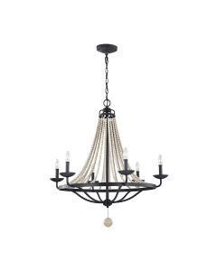 Nori 6 Light Chandelier - Dark Weathered Zinc with Driftwood Grey