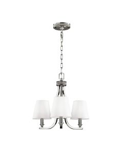 Pave 3 Light Chandelier - Polished Nickel
