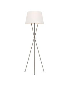 Penny 1 Light Floor Lamp - Polished Nickel with White Shade